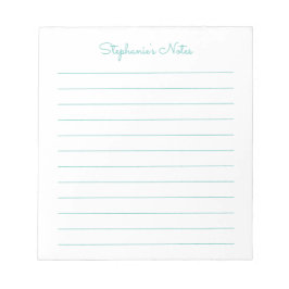 Bloco De Notas Simplesmente Elegante Aqua Vinculado Personalizado