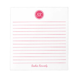 Bloco De Notas Simplesmente Elegante Monograma de Nome com Revest
