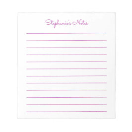 Bloco De Notas Simplesmente Elegante Rosa Escuro Personalizado