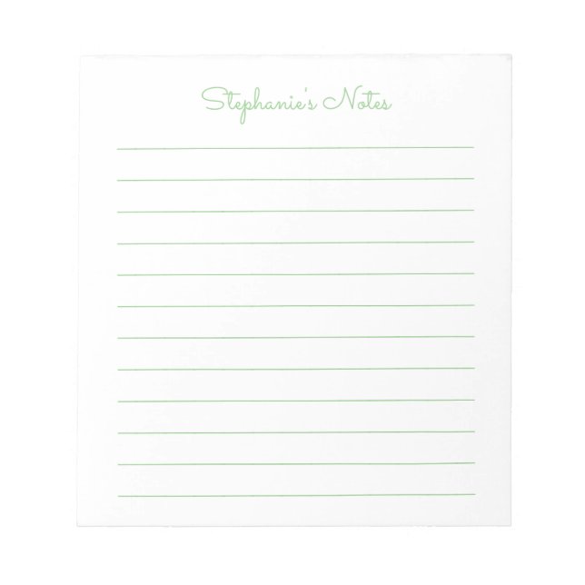 Bloco De Notas Simplesmente Elegante Sabugueiro Verde Personaliza (Frente)