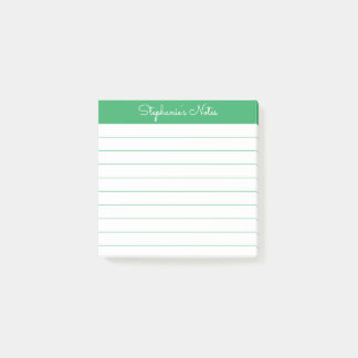 Bloco De Notas Simplesmente Elegante Verde Personalizado Linhado