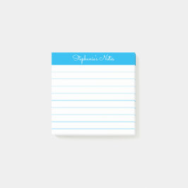 Bloco De Notas Simplesmente Moderno Azul Céu Personalizado Linhad