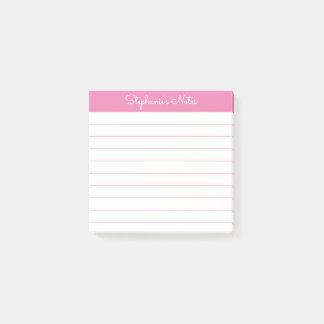 Bloco De Notas Simplesmente Moderno Rosa Personalizado Linhado
