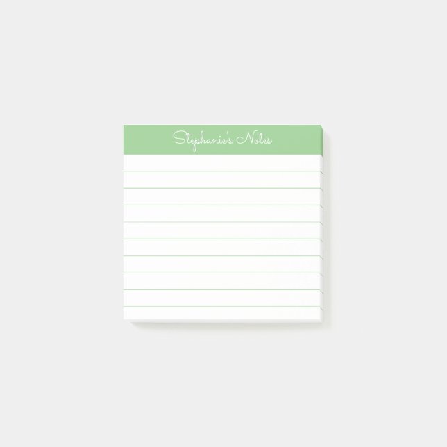 Bloco De Notas Simplesmente Moderno Verde Salvia Personalizado Li (Frente)