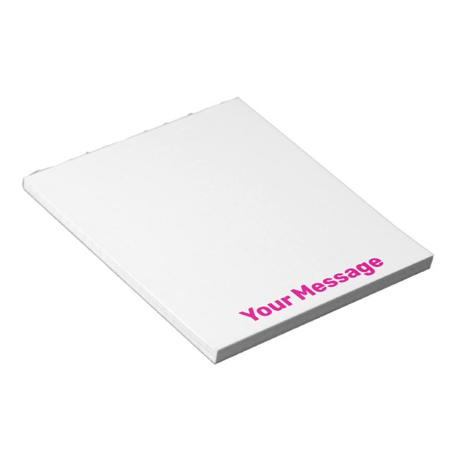 Bloco De Notas Simplifique Sua Mensagem Texto Rosa Fundo Branco (Inclinado)