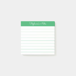 Bloco De Notas Simply Elegant Green Personalized Lined