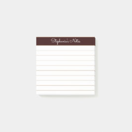 Bloco De Notas Simply Modern Chocolate Brown Personalized Lined