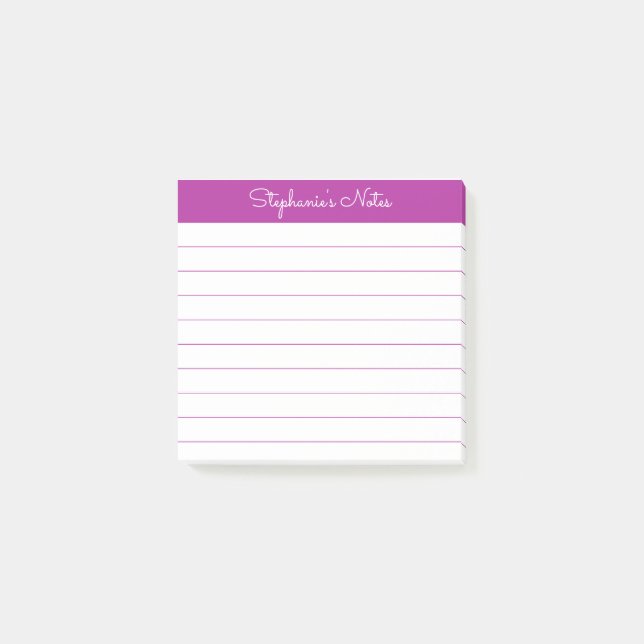 Bloco De Notas Simply Modern Dark Pink Personalized Lined (Frente)