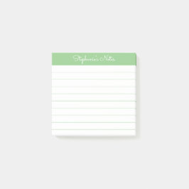 Bloco De Notas Simply Modern Sage Green Personalized Lined