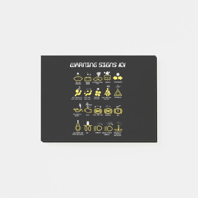 Bloco De Notas Sinais de aviso 101 (Frente)