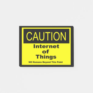 Bloco De Notas Sinal de Aviso de Caução IoT da Internet das Coi