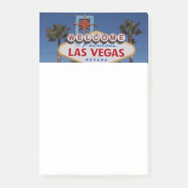 Bloco De Notas Sinal de boas-vindas de Las Vegas (Frente)