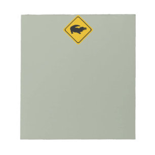 Bloco De Notas sinal de estrada do crocodilo