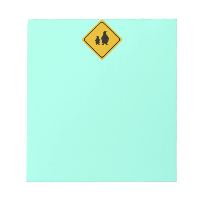 Bloco De Notas sinal de estrada pinguim (Frente)