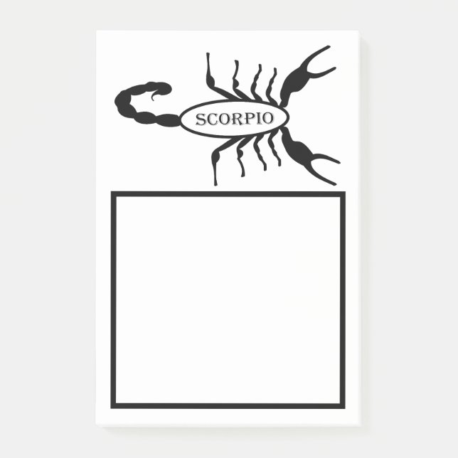 Bloco De Notas Sinal de Estrela Scorpion Preta (Frente)