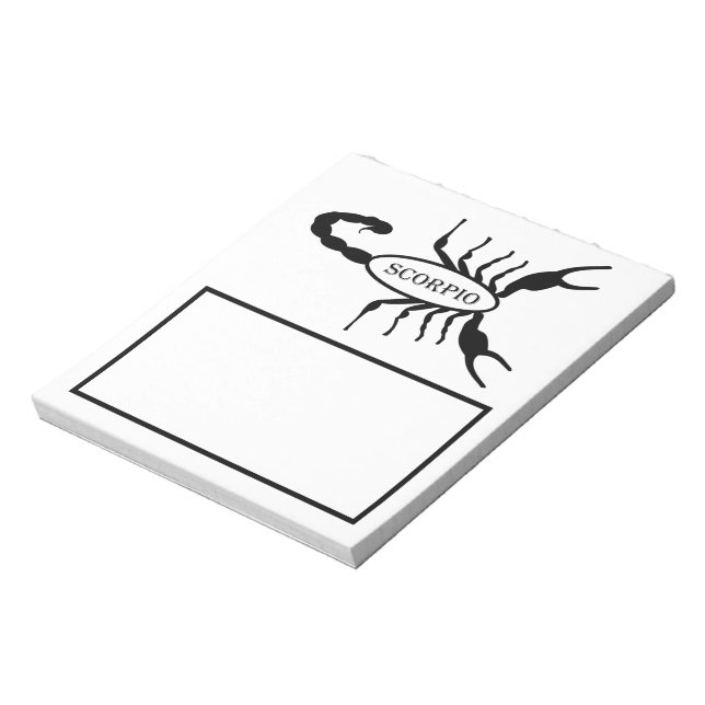 Bloco De Notas Sinal de Estrela Scorpion Preta (Invertido)