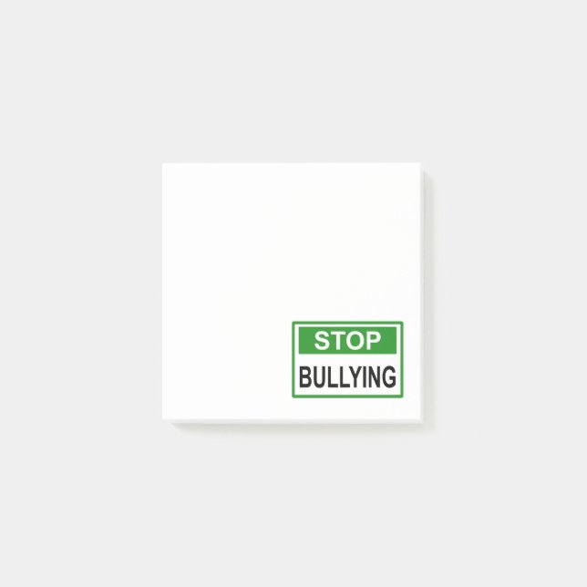 Bloco De Notas Sinal de Pare o Bullying verde (Frente)