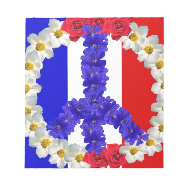 Bloco De Notas sinal de paz da bandeira francesa (Frente)