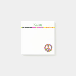 Bloco De Notas Sinal de Paz Personalizado com Nome