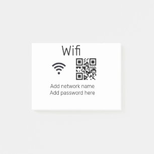 Bloco De Notas Sinal de senha Wifi adicionar código Q R aqui deta