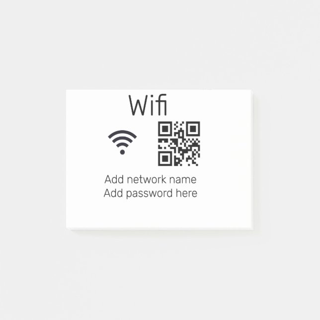 Bloco De Notas Sinal de senha Wifi adicionar código Q R aqui deta (Frente)