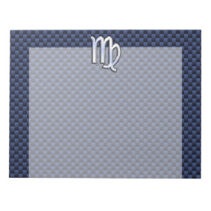 Bloco De Notas Sinal de Virgo Zodiac no Marinho Impressão de fib