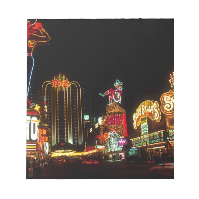 Bloco De Notas Sinal dos Casinos Neon Lights da Noite de Las Vega (Frente)