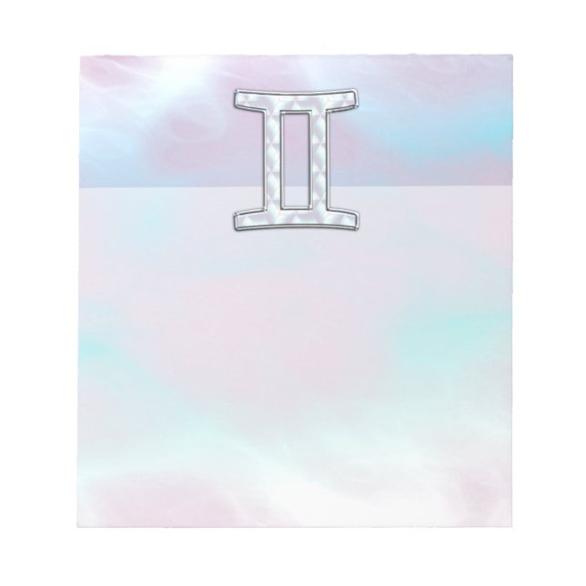 Bloco De Notas Sinal Gemini Zodiac da Mãe do Estilo Pérola (Frente)