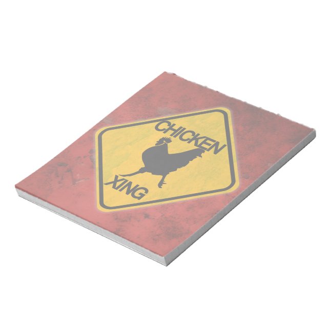 Bloco De Notas Sinal Rustic Chicken Crossing (Invertido)