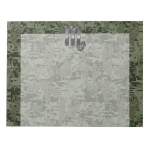 Bloco De Notas Sinal Scorpio Zodiac Camo Digital Woodland