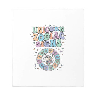 Bloco De Notas Sinal Zodíaco Unicórnio Design Vetorial Kawaii_1