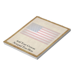 Bloco De Notas Sinalizador Vintage American com Texto Personaliza