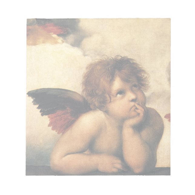 Bloco De Notas Sistine Madonna Angels por Raphael Sanzio (Frente)