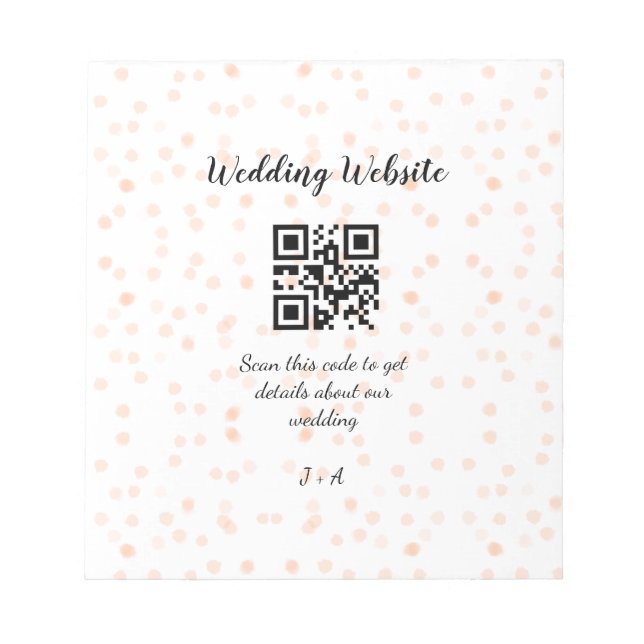 Bloco De Notas site de casamento scan qr code para detalhes laran (Frente)