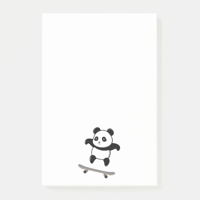 Bloco De Notas Skateboard de Panda Bebê (Frente)