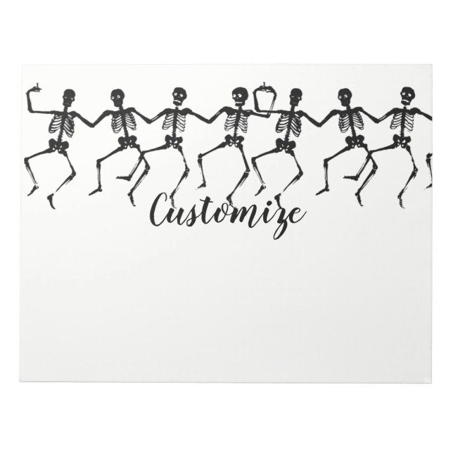Bloco De Notas Skeletons Dançando Halloween Thunder_Cove (Frente)