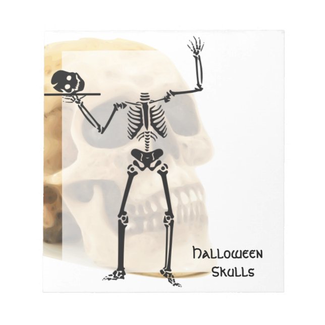 Bloco De Notas Skull Bone Skeleton Halloween (Frente)
