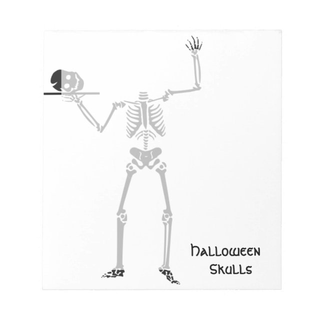 Bloco De Notas Skull Bone Skeleton Halloween (Frente)