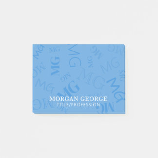 Bloco De Notas Sky Blue Myriad of Monograms With Your Name