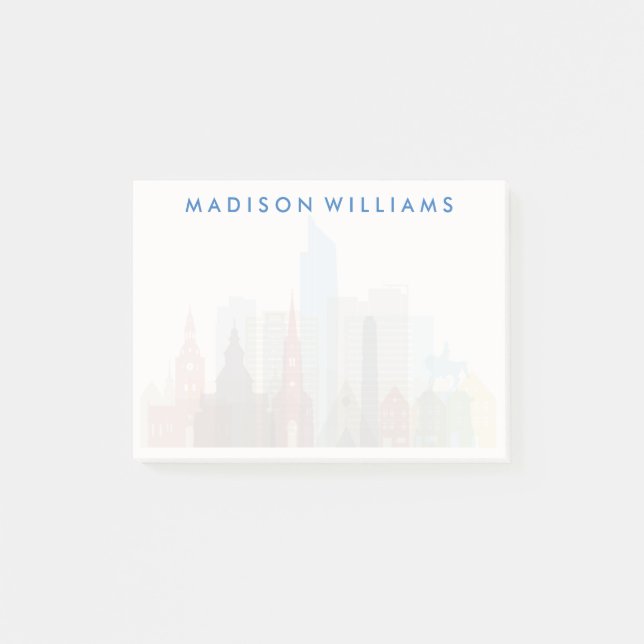 Bloco De Notas Skyline da cidade de Oslo, Noruega | (Frente)