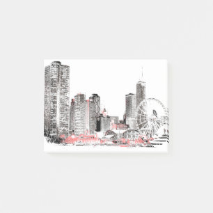 Bloco De Notas Skyline Modern Chicago