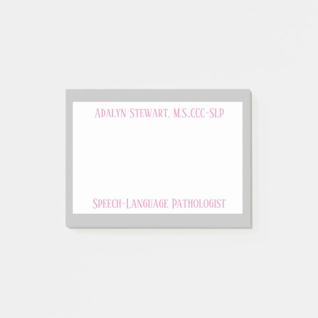 Bloco De Notas SLP (Patologista de língua falante) posta as notas (Frente)