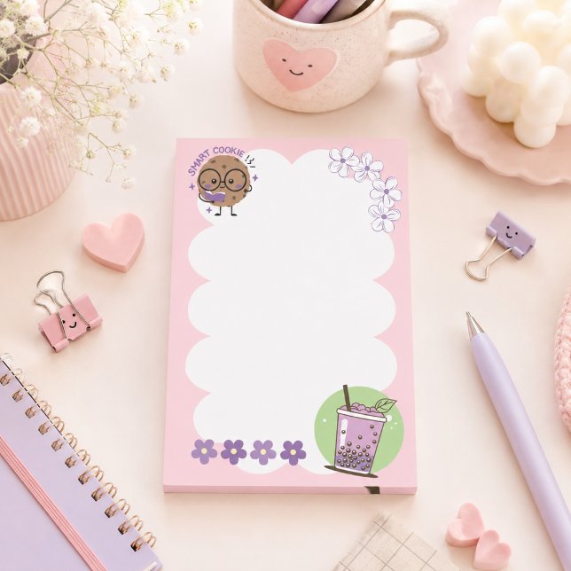 Bloco De Notas Smart Cookie & Boba Tea kawaii  (Criador carregado)