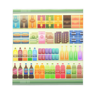 Bloco De Notas snacks para produtos de prateleira