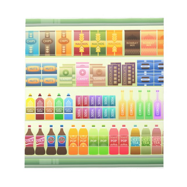 Bloco De Notas snacks para produtos de prateleira de supermercado (Frente)