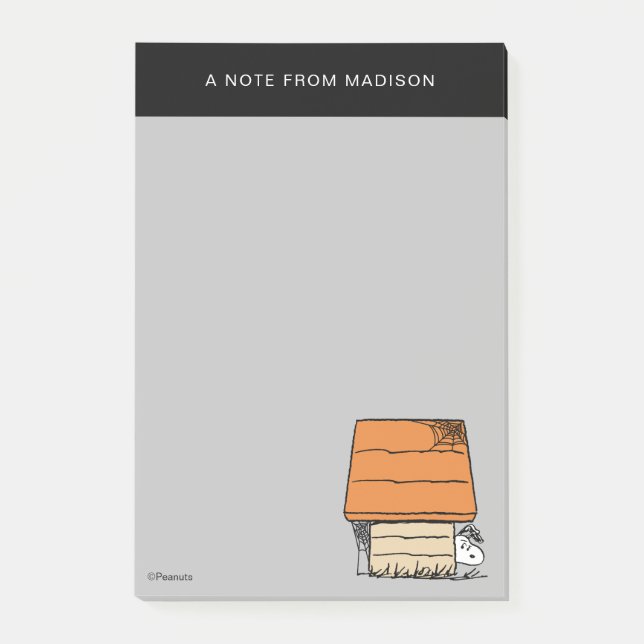 Bloco De Notas Snoopy Halloween Spider Web Doghouse (Frente)