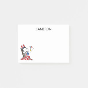 Bloco De Notas Snoopy Sewing 4 de julho Flag