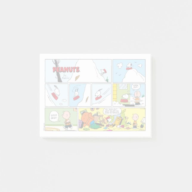 Bloco De Notas Snoopy Sled Riding Comida Dish (Frente)