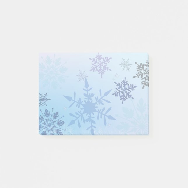 Bloco De Notas Snowflake Snowy Mountain Winter (Frente)