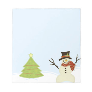 Bloco De Notas Snowman e Árvore